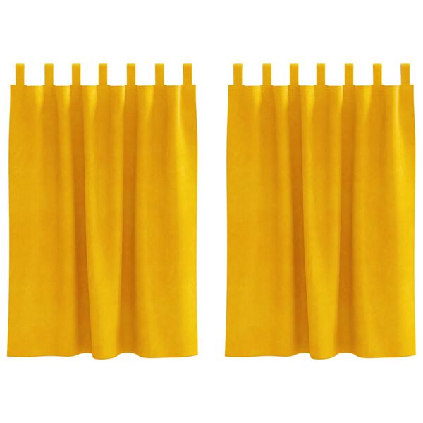 vidaXL M&ouml;rkl&auml;ggningsgardiner 2 pcs Senapsgul 140 x 140 cm Sammet