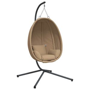 vidaXL H&auml;ngstol med dyna taupe konstrotting och st&aring;l