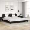 vidaXL Bed Frame "Viana" with LED without Mattress Black and White 200x200 cm