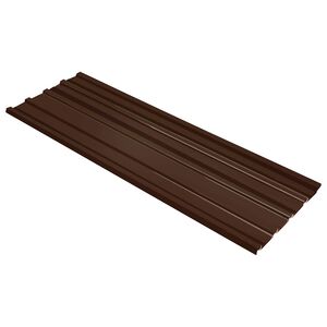 vidaXL Takpanel 12 pcs Brun 129 x 45 cm Galvaniserat st&aring;l