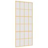 vidaXL Skjutd&ouml;rr guld 90x205 cm frostat ESG-glas och aluminium