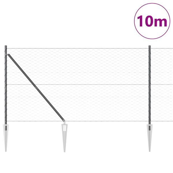vidaXL St&auml;ngselstolpe Gr&aring; 10 x 1,4 m (50 mm n&auml;t) St&aring;l och PVC