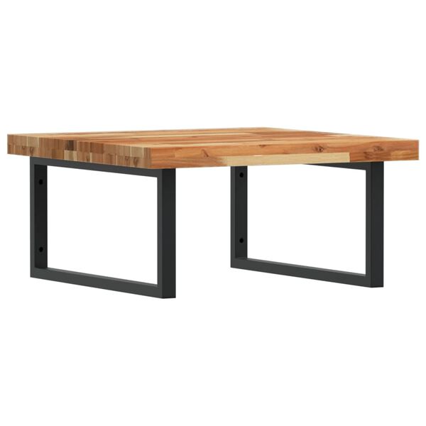 vidaXL V&auml;ggmonterad handfatshylla st&aring;l och massivt akaciatr&auml;