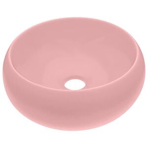 vidaXL Lyxigt runt handfat matt rosa 40x15 cm keramik