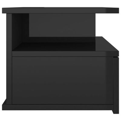 vidaXL Svävande sängbord svart högglans 40x31x27 cm konstruerat trä