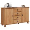 vidaXL Sideboard med låda ASKIM Brun 133.5 x 40 x 79 cm Massiv furu