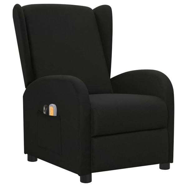 vidaXL Elektrisk massagefåtölj svart tyg