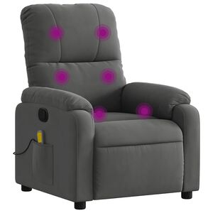 vidaXL Massagef&aring;t&ouml;lj m&ouml;rkgr&aring; mikrofibertyg
