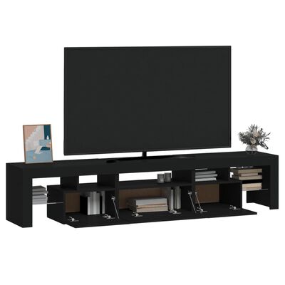 vidaXL Tv-bänk med LED-belysning svart 200x36,5x40 cm