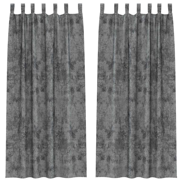 vidaXL Sammetsgardiner med gardiner 2 pcs Gr&aring; 245 x 140 cm Sammet