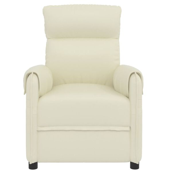 vidaXL Elektrisk massagefåtölj gräddvit konstläder