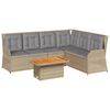 vidaXL Loungegrupp f&ouml;r tr&auml;dg&aring;rden med dynor 5 delar konstrotting beige