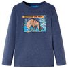 vidaXL T-shirt med l&aring;nga &auml;rmar f&ouml;r barn bl&aring; melange 128