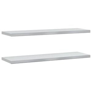 vidaXL V&auml;gghyllor 2 st 100x30 cm silver rostfritt st&aring;l