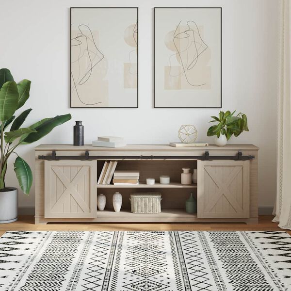 vidaXL Skjutd&ouml;rrsbeslag f&ouml;r sk&aring;p 183 cm kolst&aring;l