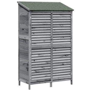 vidaXL Tr&auml;dg&aring;rdshus med tak Gr&aring; 106 x 56 x 176,5 cm Massivt Furu