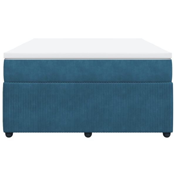 vidaXL Rams&auml;ng med madrass m&ouml;rkbl&aring; 140x200 cm sammet