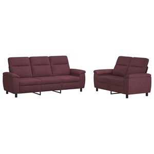 vidaXL Soffset 2 st Lila Tyg