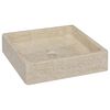 vidaXL Handfat gr&auml;ddvit 40x40x10 cm marmor