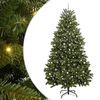 vidaXL Konstgjord julgran 300 cm 300 LED-lampor Varmvit PVC och st&aring;l