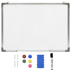 vidaXL Magnetisk whiteboard vit 90x60 cm st&aring;l