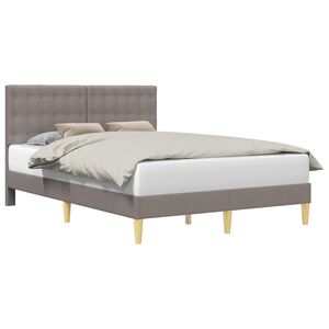 vidaXL S&auml;ngram med huvudgavel Taupe 140 x 190 cm Tyg
