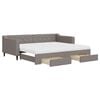 vidaXL Dagb&auml;dd utdragbar med l&aring;dor taupe 90x200 cm tyg
