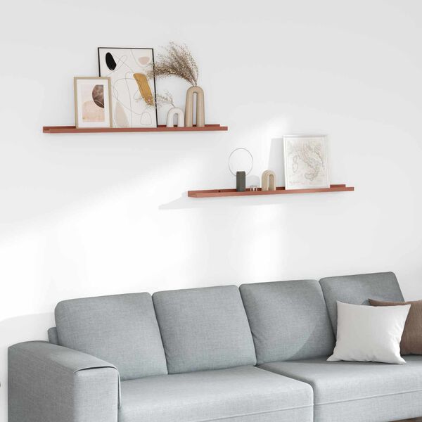 vidaXL V&auml;gg hylla med hylla 2 pcs R&ouml;d 100 x 9 x 3 cm Konstruerat tr&auml;