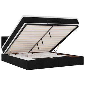 vidaXL Ottoman s&auml;ngram med madrass svart 180x200 cm tyg