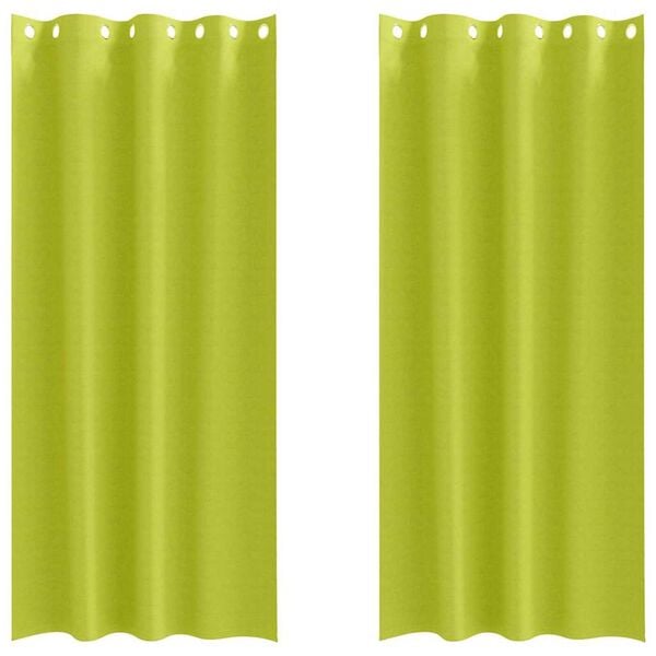 vidaXL Mörkläggningsgardiner med Ringar 2 pcs Grön 245 x 140 cm