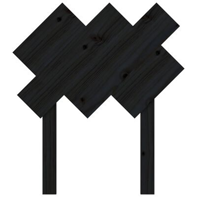 vidaXL Sänggavel svart 72,5x3x81 cm massiv furu