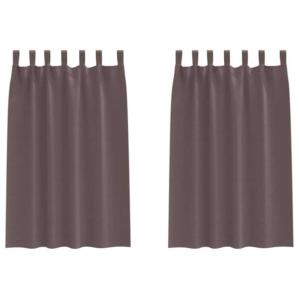 vidaXL M&ouml;rkl&auml;ggningsgardiner med Ringar 2 pcs M&ouml;rkbrun 175 x 140 cm