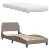 vidaXL Bed with Mattress Taupe 90x190 cm Fabric