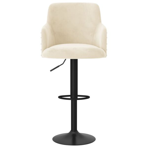 vidaXL Barstolar 2 st gr&auml;ddvit sammet