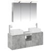 vidaXL Badrumssk&aring;psset 4 pcs Betonggr&aring; 100 x 14,5 x 70 cm