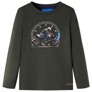 T-shirt med l&aring;nga &auml;rmar f&ouml;r barn khaki 104