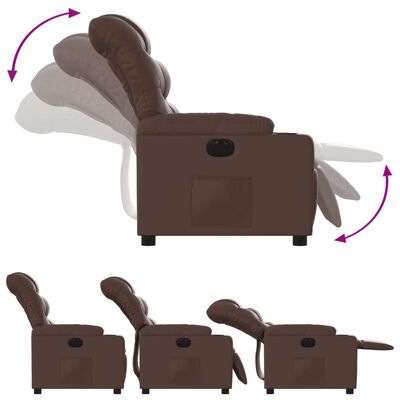 vidaXL Elektronisk reclinerfåtölj brun konstläder