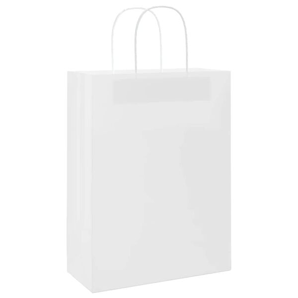 vidaXL Pappersp&aring;sar 250 st med handtag vit 26x12x35 cm