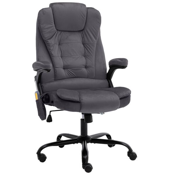 vidaXL Massagef&aring;t&ouml;lj m&ouml;rkgr&aring; sammet