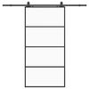 vidaXL Skjutd&ouml;rr med beslag svart 102,5x205 cm ESG-glas