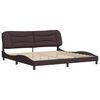 vidaXL Bed Frame without Mattress "Hvar" Dark Brown 200x200 cm Fabric