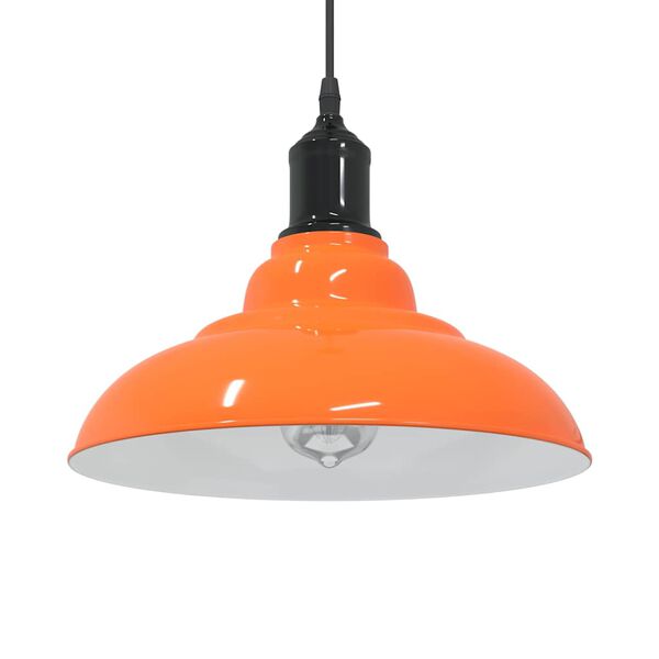 vidaXL Taklampa höjdjusterbar E27 glans orange Ø 31 cm metall