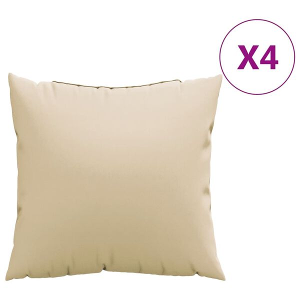 vidaXL Prydnadskuddar 4 st beige 40x40 cm tyg