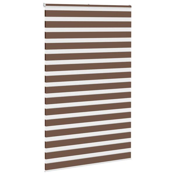 vidaXL Rullgardin zebra brun 140x230 cm tyg bredd 135,9 cm polyester