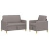 vidaXL Soffgrupp med f&ouml;rvaring 2 pcs Taupe Polyester