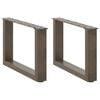 vidaXL Soffbordsben U-formade 2 st naturst&aring;l 50x(30-31) cm st&aring;l