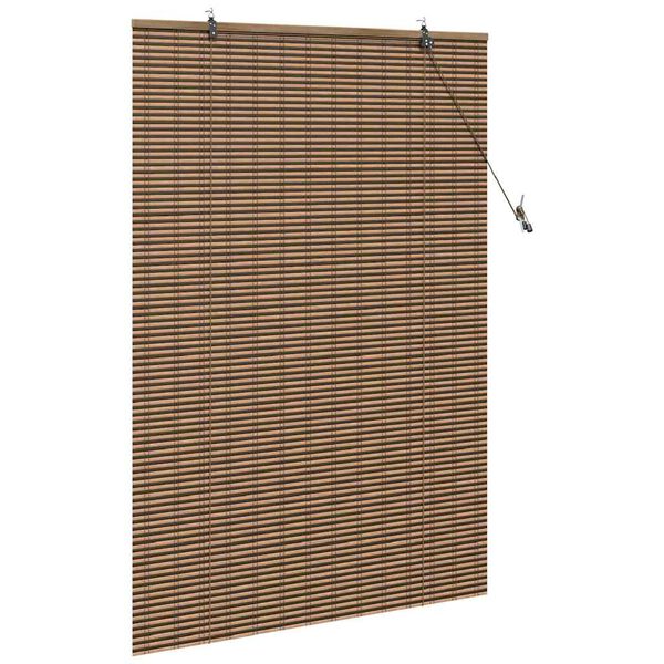 vidaXL Rullgardin med gardiner Brun 120 x 160 cm Bambu