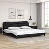 vidaXL Bed Frame with LED without Mattress "Hvar" Black and White 200x200 cm