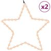vidaXL Julstj&auml;rna ljusslingor 2 st med 48 LEDs varmvit 56 cm