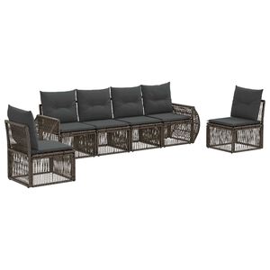 vidaXL Tr&auml;dg&aring;rdsoffset 6 pcs Gr&aring; och m&ouml;rkgr&aring; konstrotting
